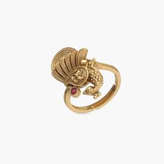 Description : Our Peacock Motif Ring, in antique gold, draws inspiration from Indian folk tales. The stylized peacock motif symbolizes grace and opulence, embodying the enchanting narratives of these tales. This ring seamlessly combines traditional and modern aesthetics, serving as a wearable piece of cultural heritage. Versatile and elegant, it complements a range of outfits, making a statement of beauty, culture, and artistry. Product Information Metal: 925 Silver with 1.0 microns with Antique Wedding Rings With Peacock Design, Gold Rings With Peacock Design For Gift, Gold Rings With Peacock Design, Traditional Brass Wedding Rings, Traditional Brass Ring With Intricate Design, Traditional Brass Rings With Intricate Design, Traditional Bronze Rings For Ceremonial Occasions, Traditional Brass Toe Rings, Stylized Peacock