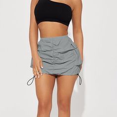 Brand New With Tags! Super Comfortable And Stretchy. Casual Nylon Mini Skirt For Summer, Cheap Gray Mini Skirt For Summer, Gray Cotton Mini Skirt For Summer, Casual Gray Lined Mini Skirt, Gray Cotton Mini Skirt, Black Tweed Skirt, Gray Mini-length Lined Skort, Micro Mini Skirt, Black Tweed