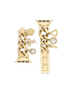 Charm Accented Chain Link Band for Apple Watch¨ | Anne Klein Apple Watch Charm Bracelet, Apple Watch Bracelet Band, Apple Watch Bands Gold, Gold Apple Watch Band, Cute Apple Watch Bands, Apple Watch Bands Fashion, Apple Watch Bands Women, Apple Watch Bracelets, Gold Apple Watch