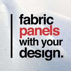 fabric panels with your design printed on the front and back of each piece in black text