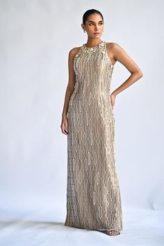 Madeleine – Sania Maskatiya International Elegant Gold Sleeveless Sequin Dress, Luxury Sequin Midi Dress, Elegant Fitted Gold Sequin Dress, Elegant Gold Fitted Sequin Dress, Glamorous Sleeveless Embellished Maxi Dress, Embellished Maxi Length Sequin Dress, Embellished Maxi Dress For Party Season, Chic Embellished Sequin Wedding Dress, Luxury Floor-length Sequin Dress