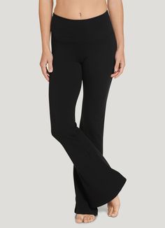 When it comes to yoga, it s best to go with the flow and we have just the pant for that. The Jockey® Cotton Stretch Slim Yoga Flare Pant is a soft and stretchy go-to, crafted with breathable cotton and a plenty of stretch. Boasting a flare-leg cut with a nod to Y2K style, this versatile yoga pant is ideal for days when you need a little a break from traditional tapered leggings and want to add a little throwback vibe. | Jockey® Cotton Stretch Slim Yoga Flare Pants in Black Desired Wardrobe, Slim Yoga, Yoga Flare Pants, Casual Outfits Plus Size, Elephant Pants, Loose Clothing, Dance Pants, Flare Pant, Cute Lazy Day Outfits