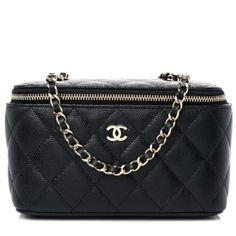 Luxury Chanel Vanity Case. Quilted Caviar Leather Exterior Woven Chain And Leather Shoulder Strap. Pale Gold Tone Hardware. Zip Closure To Main Compartment Burgundy Textile Lined Interior With 1 Lipstick Slot, 3 Card Slots Shoulder Strap Drop Drop: 51cm Length: 16cm Height: 10cm Width: 08cm Will Come With Dust Bag, Authenticity Card Chanel Box Chanel Lipstick Case, Luxury Chain Bags For Everyday, Luxury Formal Bags With Gold Chain, Classic Formal Bags With Chain Detail, Luxury Rectangular Bag With Gold Chain, Everyday Luxury Black Bag With Chain, Luxury Rectangular Bags With Gold Chain, Classic Travel Bags With Chain Detail, Black Chain Bag For Everyday Luxury