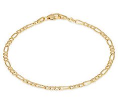 Enhance your everyday ensembles with this classic chain bracelet. From Adi Paz® Jewelry. Classic Gold Plated Chain Bracelet With Lobster Clasp, Classic Gold-plated Chain Bracelet With Lobster Clasp, Classic Figaro Chain Bracelets, Yellow Gold Link Bracelet With Figaro Chain, 14k Gold Figaro Chain Link Bracelet, Classic Gold Bracelet With Figaro Chain And Oval Links, Classic Gold Bracelet With Figaro Chain, Classic Gold Bracelet With Figaro Oval Link, Elegant Sterling Silver Bracelet With Figaro Chain