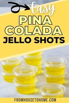 pina colada jello shots with text overlay