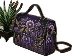 Purple Satchel Shoulder Bag, Portable Purple Satchel Shoulder Bag, Portable Top Handle Satchel As Gift, Daily Use Purple Shoulder Bag, Portable Purple Shoulder Bag For Daily Use, Purple Top Handle Box Bag For Daily Use, Purple Top Handle Box Bag For Travel, Purple Square Satchel For Travel, Purple Rectangular Satchel