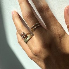 Morganite Ring, Cigar Band Morganite Ring, Minimalist Rings, Emerald Ring, 14kt Gold, Anniversary Rings, Gold Bands, Handmade Ring, Sapphire Ring, Band Rings