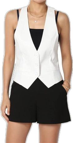 Fitted V-neck Vest With Button Closure, Fitted V-neck Vest For Office, Spring Semi-formal Vest With Hidden Button Closure, Fitted Vest With Button Closure For Work, Fitted Button-up Summer Blazer, Fitted Summer Blazer With Button-up, Summer Fitted Button-up Blazer, Fitted Single Button Vest For Office, Fitted Button Closure Office Vest