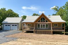 a large house sitting on top of a dirt field