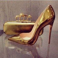 Gold Metallic Heels Pointy Toe Stiletto Heel Pumps for Office Lady for Formal event, Music festival, Ball, Big day, Going out | FSJ Gold Stiletto Heels, Gold Stilettos, Gold High Heels, Christian Louboutin So Kate, Red High Heels, Pumps Heels Stilettos, Metallic Heels, Elegante Casual, Prom Shoes