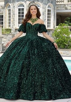 Set the trend in fashion forward ball gown 60171 by Vizcaya. This dress is adorned in radiant regal colored sequins that will have you sparkling from head to toe. Sweetheart Ballgown, Corset Boning, Fairytale Fantasies, Velvet Gown, Mori Lee, Ball Gown Skirt, Strapless Gown, Dream Clothes, Quinceanera