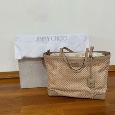 Jimmy Choo Nine2five Tote In Barley Unused And Comes With The Original Dust Bag And Shopping Bag. It Also Comes With The Original Tissue Paper Stuffing And Has Not Been Worn. It Was Given As A Gift. Measurements: 14.5” X 11.75” X 5” Jimmy Choo Bags, Jimmy Choo Bag, Barley, Womens Tote Bags, Tissue Paper, Jimmy Choo, The Original, Dust Bag, Cream