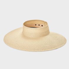 This Straw Visor Hat from Shade & Shore™ is sure to be your new summertime favorite. Made from midweight paper-blend material, this solid-color straw hat boasts a UPF 50+ rating as well as a stylish 4.75-inch brim to shield your face in style during gardening, boardwalk outings or leisurely town strolls. The visor hat has an adjustable snap-closure band at the back for a customizable fit and features a packable design making it convenient to bring it wherever your fun in the sun takes you. Shade Natural Color Summer Straw Hat Packable, Packable Summer Straw Hat In Natural Color, Packable Natural Straw Summer Hat, Packable Summer Hat In Natural Color, Packable Hats For Spring Sunbathing, Packable Hats For Sunbathing In Spring, Packable Visor Hat For Spring, Packable Hats For Spring, Lightweight Visor Sun Hat For Sunbathing