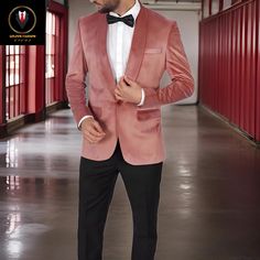 This is a Classy 2 Piece Suit by  GoldenFashionStore /crafted from high quality fabric and imported materials. Our products are handcrafted by experienced tailors who make sure the that the stitching is precise, lining is proper and the overall product is sturdy enough to not go out of shape for more than a few years. Also all our products have extra margins in their length, sleeves, sides so it's easily alterable if your size changes after some time. To see more available colours and designs in Fitted Pink Wedding Suits, Ceremony Tuxedo Blazer With Notch Lapel, Ceremony Tuxedo Blazer With Suit Collar, Pink Fitted Wedding Suit, Tailored Pink Suits For Party, Pink Tailored Tuxedo, Elegant Pink Tuxedo For Semi-formal Occasions, Elegant Semi-formal Pink Suits, Elegant Pink Semi-formal Tuxedo