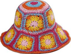 Bohemian Pink Hat For Spring, Pink Bohemian Spring Hat, Multicolor Retro Vacation Hat, Pink Bohemian Sun Hat For Beach Season, Multicolor Hat For Summer Music Festival, Bohemian Pink Sun Hat For Beach Season, Multicolor Hats For Summer Music Festival, Multicolor Summer Hat For Music Festival, Spring Bohemian Bucket Hat