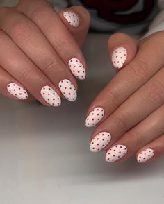 She’s beauty she’s grace #christmasnailinspo #utahnailtech Red Dots Nails, Red Nails With White Dots, Red Polka Dot Nails, White Polka Dot Nails, Polka Dot Nails, Dots Nails, Nail Style, Red Polka Dot, Red Dots