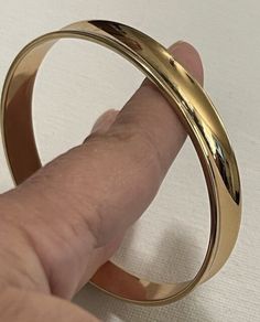 Vintage Signed Monet Curved Gold Tone Smooth Glamorous Bangle Bracelet | eBay