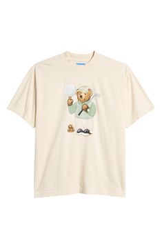 A dapper bear brings signature sporty energy to a graphic T-shirt cut from comfortable cotton in a classic fit. Crewneck Short sleeves 100% cotton Dry clean Imported T Shirt Cut, Maternity Shops, Blazer With Jeans, Cut Tshirt, Bear Print, Designer Clothes For Men, Modern Outfits, Free Fabric, Cut Shirts