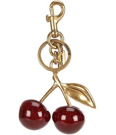 COACH Cherry Bag Charm | Dillard's Cherry Coach Charm, Purses With Charms, Coach Cherry Bag Charm, Coach Purse Charms, Cute Bag Keychains, Cherry Bag Charm, Cherry Gift Ideas, Luxury Items Aesthetic, Classy Gifts For Women