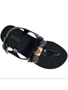 Michael Kors Women's Aliza Jelly Sandal Black 45T8AZFA1Q. Luxury Michael Kors Sandals For Summer, Luxury Michael Kors Sandals With Heel Strap, Luxury Elegant Michael Kors Sandals, Luxury Michael Kors Sandals For Evening, Luxury Michael Kors Elegant Sandals, Luxury Michael Kors Summer Heels, Luxury Michael Kors Ankle Strap Sandals, Jelly Sandals, Black Sandals