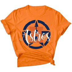 Astros T-Shirt Astros Shirt Ideas, Houston Astros Shirts, Astros T Shirt, Astros Game, Astros Baseball, Tailgate Outfit, Navy Blue Shirts, Girls School, Baseball Season