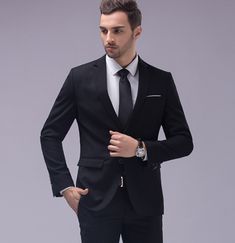 Men's business suit - WAlMYe # Groom Costume, Wedding Dress Suit, Groom Wedding Dress, Men's Business Suits, Dinner Suit, Suits Wedding, Stylish Blazer, Groomsmen Suits, Slim Fit Suit