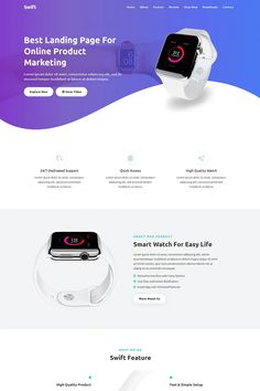 the landing page for an apple watch store