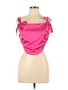 Violet & Claire Sleeveless Blouse Size: Large Tops - used. 97% POLYESTER, 3% SPANDEX | Violet & Claire Sleeveless Blouse: Pink Tops - Size Large Sleeveless Satin Camisole For Party, Satin Sleeveless Camisole For Party, Fitted Satin Sleeveless Halter Top, Sleeveless Satin Crop Top For Summer, Pink Sleeveless Crop Top For Night Out, Sleeveless Satin Halter Top For Summer, Cropped Party Vest Top, Summer Satin Crop Top, Spring Sleeveless Satin Halter Top