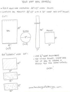 the diagram shows how to make an object with different shapes and sizes, including rectangles