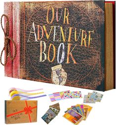 the adventure book is open and ready to be used as an adult activity kit for children