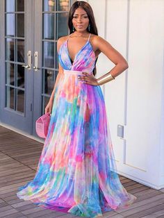 Gauze Tie Dye Cami Dress – Echoine Gaun Tulle, Trip Fashion, Goddess Maxi Dress, Pregnancy Dress, Sukienki Plus Size, Gaun Fashion, Maxi Dress Outfit, Vestido Plus Size, Dress Sleeve Styles