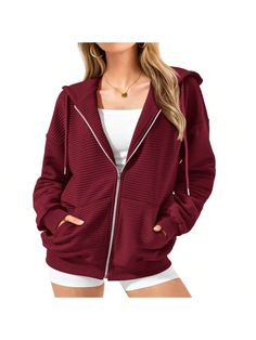 Drawstring Collar / Ribbed Hem And Cuffs / Side Pockets / Loose Fit Sweatshirt / Long Sleeve Zip Up Hoodie Women / Full Zipper Sweatshirts / Oversized Hoodie / Women's Athletic Hoodies /Hoodies Y2k / Womens Sweatshirt / Oversized Sweatshirts For Women Loose Fit / Sweatshirts For Women Loose Fit Hoodie / Fall Sweatshirts For Women / Winter Outfits / Size: S=US 4-6,M=US 8-10,L=US 12-14,XL=US 16-18
High Quality Fabric - Thanks To The Soft And Comfy Fabric, The Fall Sweatshirt Is Pleasant To Wear. T Ribbed Hooded Outerwear For Winter, Hooded Ribbed Outerwear For Winter, Hooded Ribbed Winter Outerwear, Winter Cotton Hoodie With Ribbed Details, Sporty Winter Sweatshirt With Ribbed Detail, Sporty Ribbed Hoodie For Fall, Sporty Ribbed Hoodie For Winter, Sporty Ribbed Sweatshirt For Winter, Sporty Ribbed Winter Hoodie