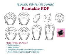 the flower template is shown with instructions for how to make it