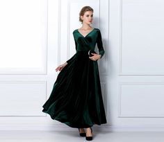 Winter Dress Women Casual Vintage Velvet Dress Long Sleeve 3XL Elegant Sexy Long Party Dress Ukraine Green-XL Velvet Evening Gown, High Waist Maxi Dress, Vintage Ball Gowns, Vintage Velvet Dress, Velvet Dress Long, Long Sleeve Evening Gowns, Long Sleeve Velvet Dress, Outfits Dress, Womens Sheath Dress