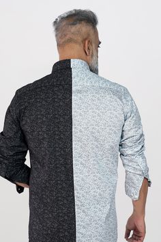 Make a bold style statement with our Half Lagoon Blue and Half Black Paisley Printed Super Soft Premium Cotton Designer Shirt, featuring fancy plackets! This unique shirt showcases a captivating blend of lagoon blue and black, adorned with intricate paisley patterns. Crafted from the finest premium cotton, it offers unparalleled comfort and style. The addition of fancy plackets adds a touch of elegance and sophistication to this standout masterpiece. Elevate your wardrobe with this eye-catching