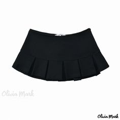 Olivia Mark - Winter Fashion Casual Basic Pleated Mini Skirt Chic Fitted School Skirt, Chic Fitted Skirt For School, Classic Black Fitted Pleated Skirt, Casual Fitted Black Pleated Skirt, Chic Skirted Bottoms For School, Chic Skirted School Bottoms, Classic Fitted Black Skort, Classic Black High Waist Skirt, Classic Black High-waisted Skirt