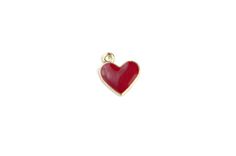 Red enamel heart charm on gold toned metal. Single sided charms feature a side set bail. Great for necklaces, earrings, bracelets, zipper pull and decorative accents for gift wrapping You will receive 8 pieces material: alloy and enamel finish: red and gold plating size: 12mm x 11mm thickness : 1.5mm hole: 1.5mm Red Enamel Jewelry With Charms, Red Charms For Valentine's Day, Red Charms For Valentine's Day Gift, Nickel-free Pendant Charms For Valentine's Day, Heart-shaped Charms For Everyday And Valentine's Day, Red Valentine's Day Gift Charms, Valentine's Day Heart Pendant Charms, Nickel Free Heart Charms For Valentine's Day, Heart-shaped Charms With Lobster Clasp For Gifts