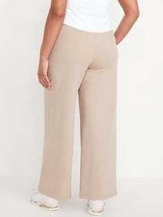 elasticized waist hip pockets seamed front leg pockets fit your phone go-dry wicks moisture pull-on style sits at belly button loose hip and thigh wide leg 30 1/2" regular inseam 28 1/2" petite inseam 33 1/2" tall inseam models are approx.  5'9" and wear sizes s (4), l (12), and xl (18)machine wash according to the care instruction label Trouser Pants, Wicks, Belly Button, Toddler Boys, Old Navy, Wide Leg, Trousers, High Waisted, Models