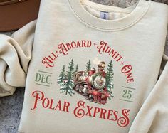 Polar Express Shirt, Christmas Gift for Family,  Xmas Crewneck Sweat, Merry Christmas Hoodie, Gift Ideas, All Aboard Polar Express s92. A stylish and comfortable shirt that's perfect for any occasion. This shirt features a classic design, high-quality fabric, and a tailored fit to ensure you look your best. Whether you're dressing up for a special event or keeping it casual, this shirt is a versatile addition to your wardrobe. Elevate your fashion game with this must-have piece. #christmas gift