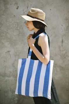 Blue white tote bag. Perfect for daily shopping or going to the beach.Size approx: 41x43cm  / 16.1' x 16.9 'Thank you so much for visiting our shop! Blue Bucket Beach Bag With Adjustable Strap, Blue Double Handle Beach Bag For Travel, Summer Blue Canvas Bag For Shopping, Blue Canvas Shopping Bag For Summer, Blue Beach Bag With Adjustable Strap And Double Handles, Blue Tote Beach Bag For Travel, Blue Double Handle Summer Bags, Blue Canvas Bag With Adjustable Strap For Summer, Blue Canvas Tote Bag With Adjustable Strap