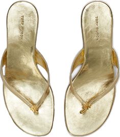 Classic Gold Sandals With Single Toe Strap, Classic Gold Almond Toe Sandals, Chic Tan Sandals With Single Toe Strap, Kitten Heel Sandals, Leather Flip Flops, Heel Sandal, Kitten Heel, Sandal Women, Signature Logo