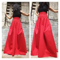 "Stylish long red skirt🤩 Extravagant designs and high quality fabrics. The item from the pictures is size S For more information feel free to ask questions. Material &Care Cotton textiles Machine wash 30oC Hand wash at low temperatures Do not machine dry Medium hot iron Sizing We make sizes from xs to 5xl as well as customized measures.So don't hesitate to contact us and make one for you. 🛫🎁Shipping🎁 🛬 STANDARD SHIPPING Europe : 6-8 business days USA&Canada : 8-10 business days Ever Red Long Skirt, Woman Skirt, Cotton Textiles, High Waist Long Skirt, Skirt High Waist, Stylish Skirts, Cotton Textile, Red Skirt, Skirt Maxi