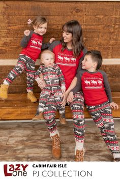 Our Cabin Fair Isle pajamas feature a cute and simple moose fair isle design perfect for the Christmas season. Get Christmas pajamas for the whole family with our Cabin Fair Isle matching family pajamas. Cute Christmas Pajamas, Family Ideas, Baby Pajamas