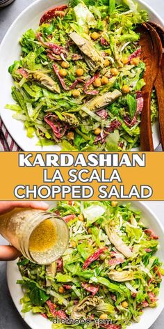 kardashian la scalaa chopped salad on a white plate