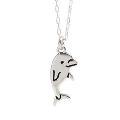 This simple but sweet sterling silver Dolphin necklace measures 3/4 of an inch high. The image is on both sides so it is reversible. This may be the cutest thing I have ever made, and I have made a lot of things. This listing is for the smaller of my two dolphin charms.To see or buy the larger version of this charm click here:https://www.etsy.com/listing/492760328/sterling-dolphin-necklace-silver-dolphin?ref=shop_home_active_18To see or buy the mother daughter version click here:https://www.etsy Small Personalized Sterling Silver Necklace, Small Hypoallergenic Sterling Silver Charm Necklaces, Small Hypoallergenic Sterling Silver Charm Necklace, Nickel Free Sterling Silver Pendant Charm Necklace, Adjustable Sterling Silver Charm Necklaces, Small Sterling Silver Charm Necklace For Gift, Gift Sterling Silver Charm Necklaces, Adjustable Sterling Silver Necklace, Small Sterling Silver Charm Necklaces