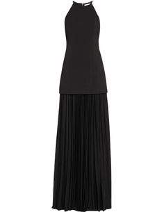 A.L.C. Lana Pleated Maxi Dress in Black on pre-order. Delivery date: 8/30/2024-9/30/2024. Maxi length. Sleeveless. Halter neckline. Dropped waist. Structured upper. Pleated jersey cady fabric skirt. Concealed back zipper closure. Fully lined. 100% Polyester, Contrast: 70% Triacetate 30% Polyester, Lining: 100% Polyester Dry Clean Length: 54.5" Model is 5'9.5" Wearing Size 4. Model Measurements: Bust 30.5" Waist 23" Hips 34". Chic Sleeveless A-line Evening Dress, Elegant Sleeveless H-line Evening Dress, Formal Black A-line Maxi Dress, Sleeveless Pleated Evening Dress For Formal Occasions, Sleeveless Pleated Evening Dress For Formal Events, Cocktail A-line Dress With Pleated Back, Black H-line Party Dress, Evening Sleeveless Dress With Fitted Bodice And A-line Silhouette, Evening Sleeveless A-line Dress With Fitted Bodice