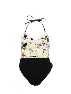 Athleta One Piece Swimsuit Size: 2X-Small Swimwear - used. 80% NYLON, 20% LYCRA, Print | Athleta One Piece Swimsuit: Black Print Swimwear - Size 2X-Small Athleisure Bodysuit For Pool And Summer, Athleisure One-piece Swimwear For Summer, Summer Athleisure One-piece Swimwear, Athleisure Sleeveless Bodysuit For Beach, Spring Sports One-piece Bodysuit, Spring Athleisure Racerback Swimwear, One Piece Swimsuit Black, Swimsuit Black, Black One Piece Swimsuit