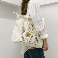 Cute Canvas Flowers Tote Bag – Creatfunny Eco-friendly White Shoulder Bag With Letter Print, White Large Capacity Flower-shaped Shoulder Bag, White Flower-shaped Large Capacity Shoulder Bag, White Flower Shaped Shoulder Bag With Large Capacity, White Flower Shoulder Bag For Everyday Use, White Flower Shaped Shoulder Bag For Travel, White Flower-shaped Shoulder Bag For Everyday Use, Casual White Flower-shaped Bag, Casual White Flower-shaped Shoulder Bag