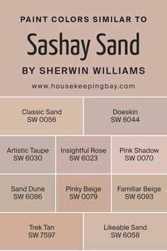 Colors Similar to Sashay Sand SW 6051  by Sherwin Williams Likeable Sand, Sashay Sand, Sand Paint Color, Pink Kitchen Walls, Interior Paint Colors For Living Room, Pinky Beige