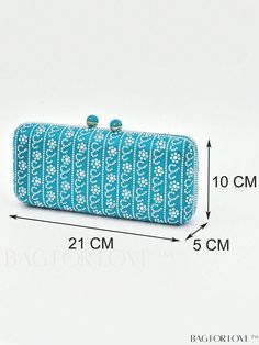 BagForLove - Glamorous Party Box Bag with Cubic Zirconia Chain: Elegant Decor Piece Product Description Color Teal Blue Details Rhinestone Magnetic Yes Strap Type Chain Pattern Type Geometric Style Glamorous Bag Size Small Type Box Bag Material Cubic Zirconia Size Chart INCH CM Bag Height Bag Length Bag Width Strap Length 3.9 inch 8.3 inch 2 inch 39.4 inch Bag Height Bag Length Bag Width Strap Length 10 cm 21 cm 5 cm 100 cm Details Pictures Similar Products h2 { text-align: center; } /* æ¢è¡ * Blue Rhinestone Clutch For Party, Glamorous Blue Evening Bag For Gift, Blue Rhinestone Evening Bag For Party, Blue Rhinestone Evening Bag, Blue Rhinestone Evening Bag For Weddings, Glamorous Blue Rectangular Bags, Blue Glamorous Bags For Gifts, Blue Rhinestone Clutch For Events, Blue Rhinestone Clutch For Evening